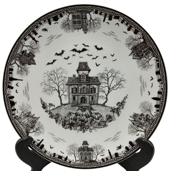 Lenox Haunted Village Four-Piece Place Set Dessert Plate Set 8” - Picture 1 of 16